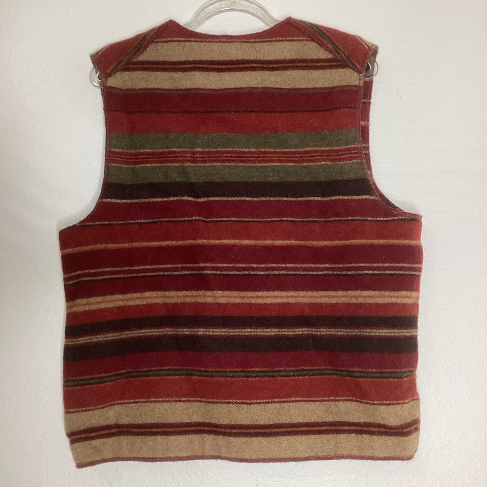 Eddie Bauer Wool Blanket Vest Striped USA Sm - Picture 2 of 9